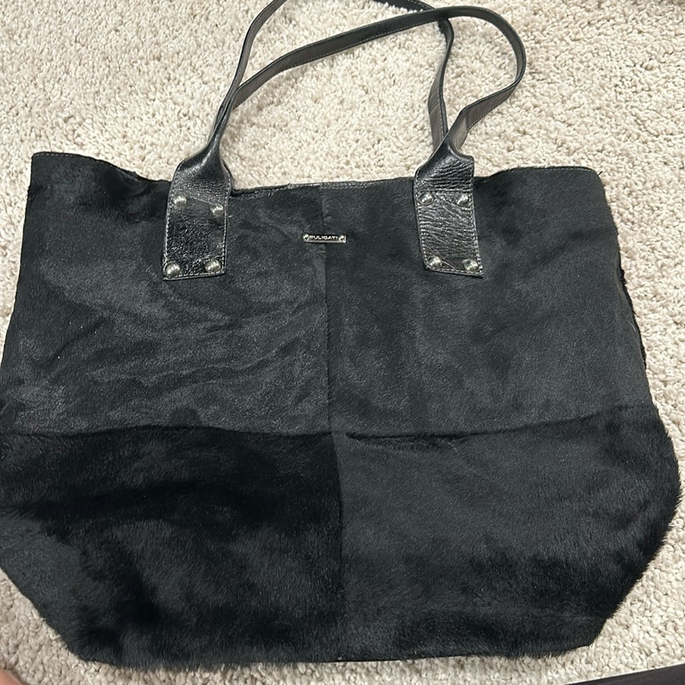 Hair on hide tote